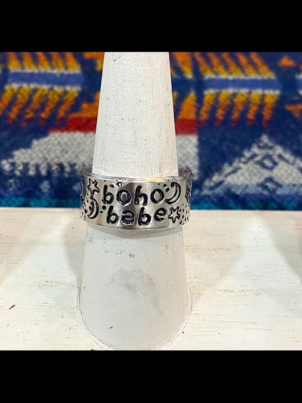Boho Babe Handmade and Hand-Stamped Silver Statement Ring